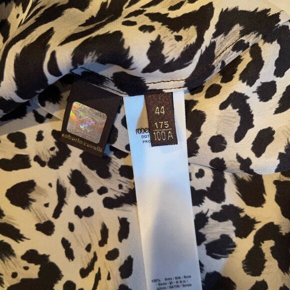 Roberto Cavalli Silk Peasant Blouse Size IT44 US 8-10 Never Worn - Picture 6 of 9